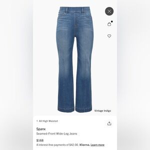 New Spanx seamed front wide leg jean